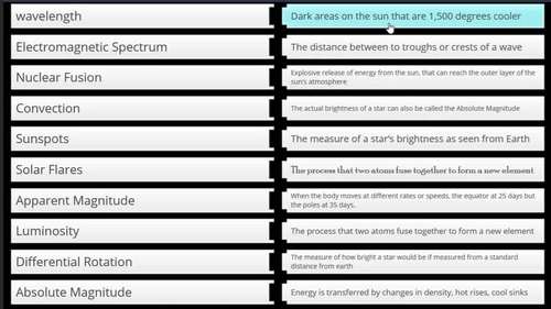 The Water Cycle - Digital Matching Activity - Google Classrom, Canvas