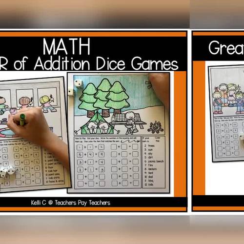 Dice Games Year Long Bundle | Number ID | Decomposing | Addition |  Subtraction