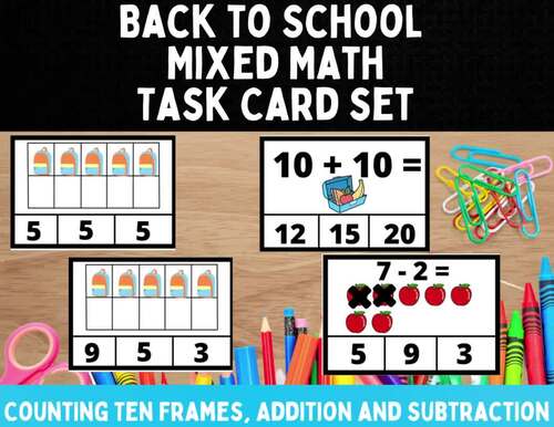 Special Education Math Task Box l Back to School l Visual Math Activity