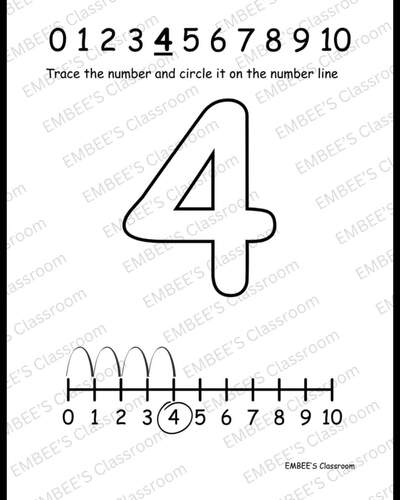 Number Line Activities 0-10 | Number Sense Worksheets | Kindergarten