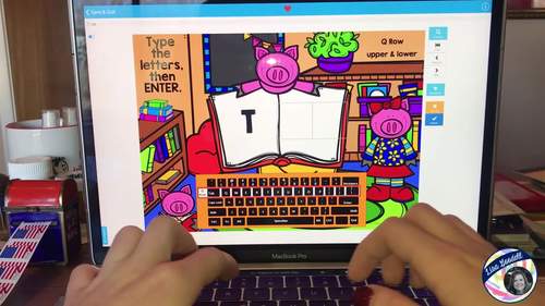 Q Row Upper & Lowercase Typing Center - Internet - No Prep BoomCards