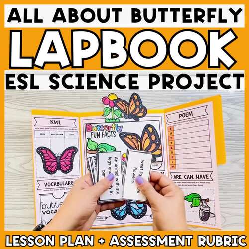 All About Butterfly Life Cycle Lapbook-ESL Informational Writing Craft ...