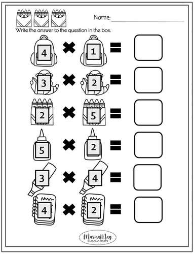 Elementary Math (2nd & 3rd grade) - Back to School Fun Activity Worksheets