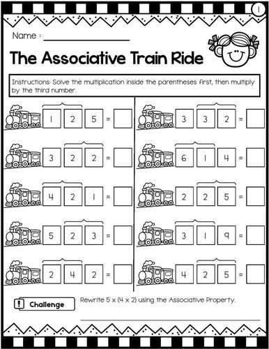 Associative Property of Multiplication Worksheets | 3rd 4th Grade Math ...