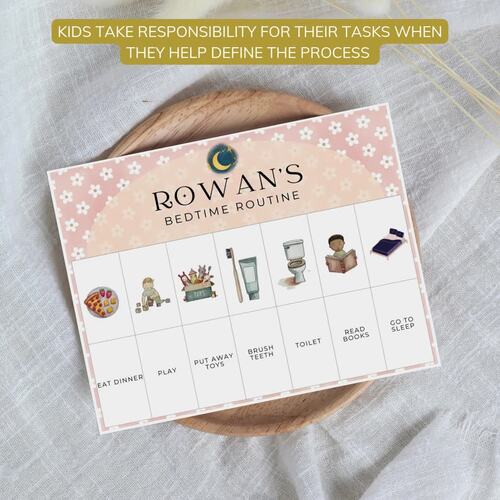 Pastel Bedtime Routine Visual Schedule Flip Chart Toddlers Autism ADHD ...