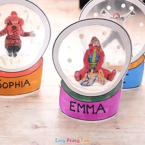 Snow globe Photo Craft Template Keepsake Student Christmas Gifts to Parents