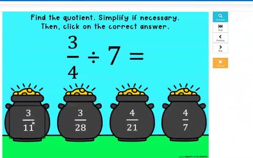BOOM Cards™ St. Patrick's Day Dividing Fractions by Whole Numbers