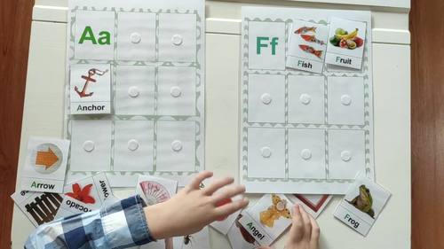 Alphabet cards with sound mats. Beginning ABC sounds. Read and find ...