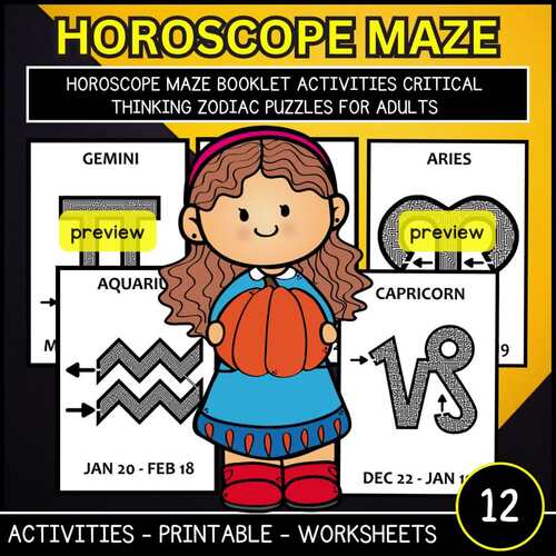 Horoscope Maze Booklet activities critical thinking Zodiac Puzzles for ...