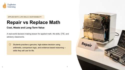 Repair vs Replace Math — Career Math Lab (Applied Math & Life Skills ...