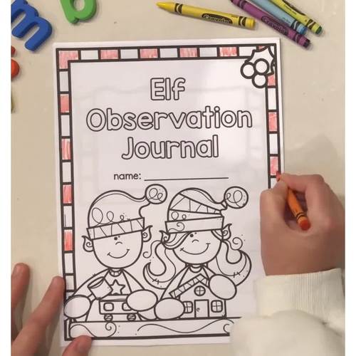 Elf on the Shelf Daily Observation Journal | Christmas Workbook | TpT