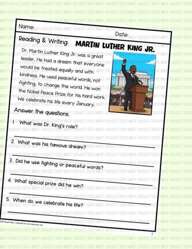 Black History Month Reading Comprehension Passages & Questions Activities