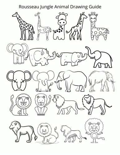 Draw a Jungle Animals Coloring Pages Scene Landscape Drawing Guide