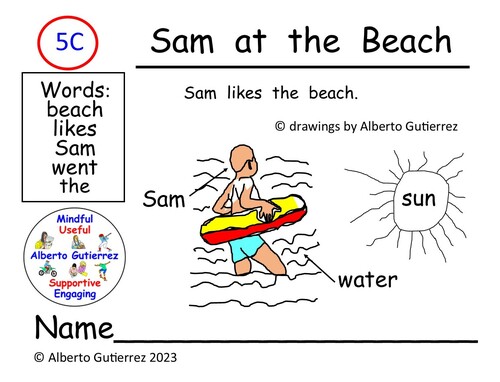 Preview of Read Aloud Video: Sam At The Beach #5C