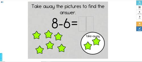 Subtraction Review Kindergarten Digital Task Cards with BOOM Cards