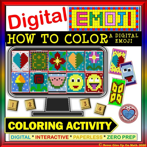 Preview of How to color a Digital Emoji? Distance Learning