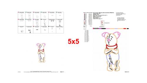 Piglet Christopher Robin Applique Design - Instant Download by Aneta H