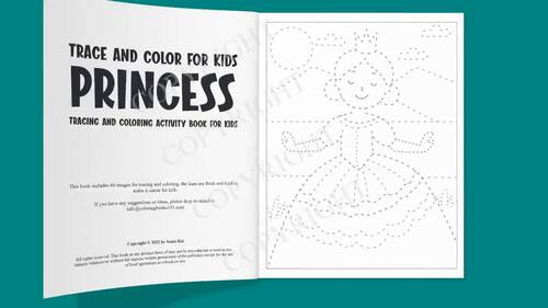 Princess Trace and Color for Kids (60 Pages Tracing and Coloring Pages)