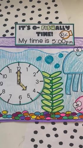 Telling Time Fish Tank Math Craft by The Teaching Diva Corner | TPT