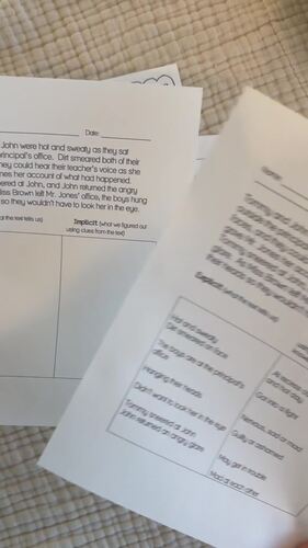 Making Inferences Mini Unit - Explicit vs. Implicit Activities