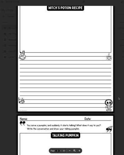 HALLOWEEN Theme -Daily Journal Prompts Morning Work Creative Writing ...