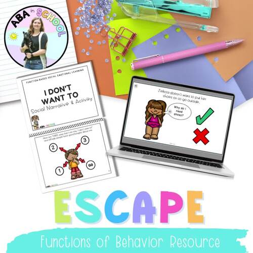 ESCAPE Function Behavior - Social Emotional Learning Activity - Social ...