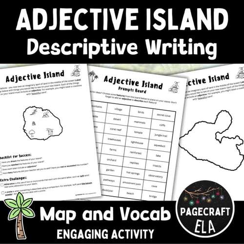 EDITABLE Describe an Island with Adjectives Differentiated MultiLevel