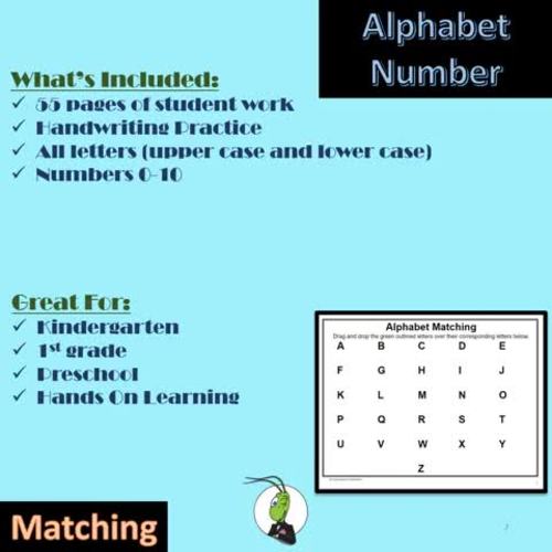 Alphabet and Number Matching Printable PreK by Mathematics