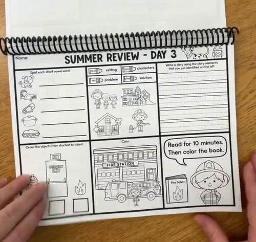 First Grade Summer Reading Packet Math Phonics Review Get Ready for 2nd ...