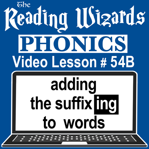 Preview of Phonics Video/Easel Lesson - Adding Suffix ING to Words - Reading Wizards #54B