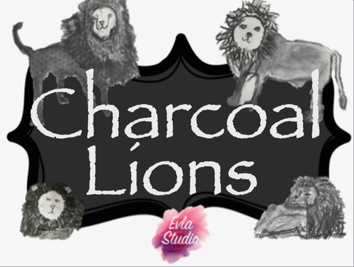 Preview of Charcoal Lion Drawing Lesson