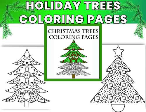 25 Christmas Holiday Tree Coloring Pages – Zentangle
