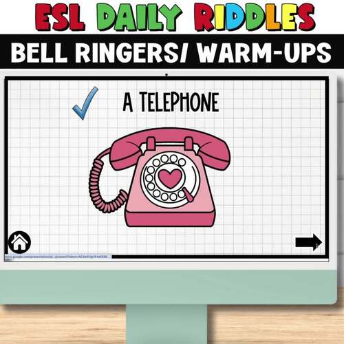 Daily Bell Ringer Riddles Slides and Flashcards for ESL-ELA 3rd-8th Grade