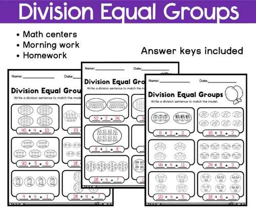 Division Worksheets Equal Groups | Division With Equal Groups Worksheets