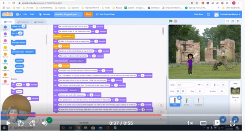 Preview of Stage 5: Tips for Upcoming Students, Coding long conversation in Scratch