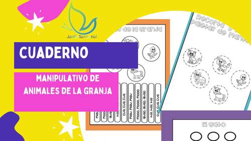 CUADERNO MANIPULATIVO DE ANIMALES DE LA GRANJA by Jardin Sensorial Creativa