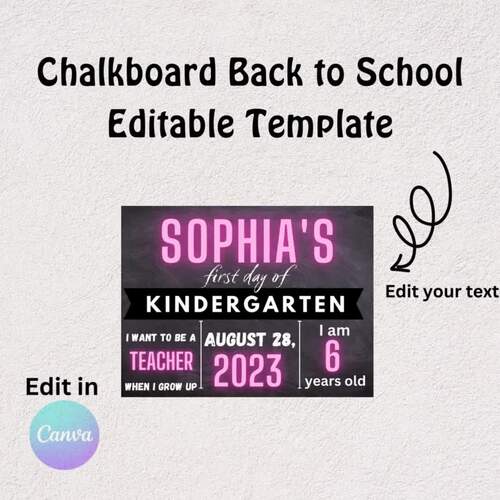 Chalkboard First day of school by Digital Dream by Michal | TPT