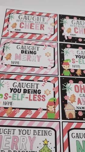 Caught Being Good Holiday Edition Reward Cards Christmas Reward Cards