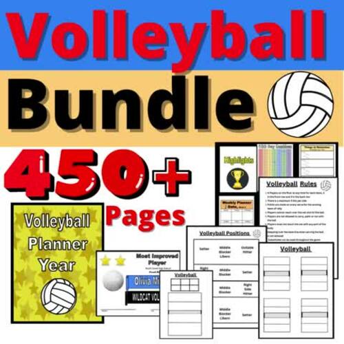 Volleyball Coaching Bundle Resources Planner Coach Awards Tools | TPT