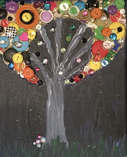 Preview of Gustav Klimt inspired Tree of Life Mixed Media Painting