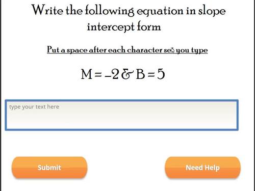 Slope Intercept form - Digital Practice Activity by MJS Education