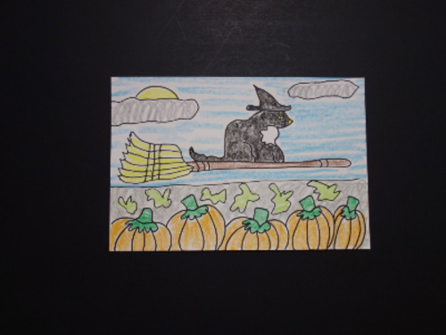 Preview of Let's Draw Black Cat Hat! (foreground-middle ground-background)