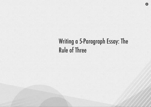 Preview of Five Paragraph Essays and the Rule of Three