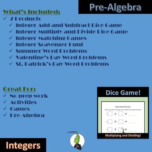 Integer Operations Mini Unit Bundle for Pre Algebra