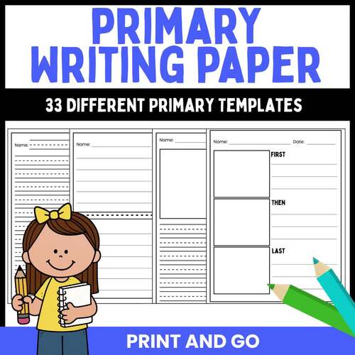 Primary Writing Paper With Picture Box Writing Template With Lines ...