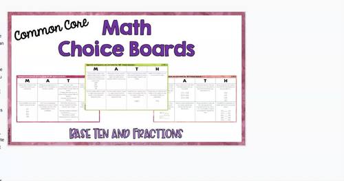 3rd Grade Math Choice Boards | Google Classroom Included for Distance