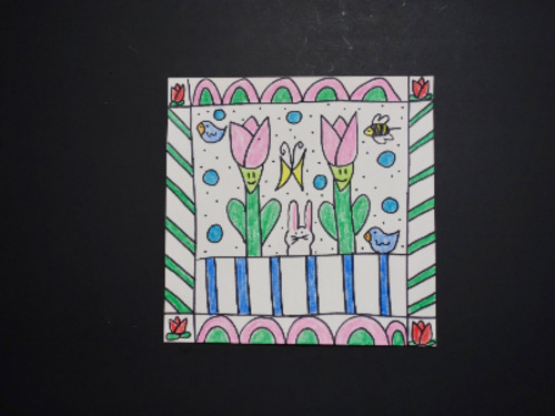 Preview of Let's Draw a Spring Garden Square!