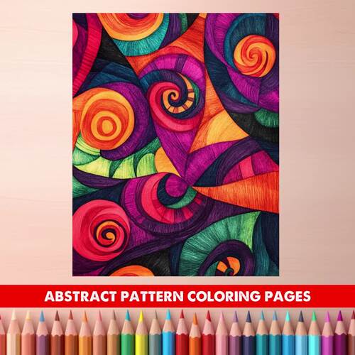 50 Abstract Pattern Coloring Pages - Kids & Adults Holiday Activity