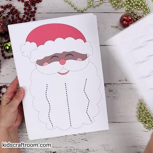 Christmas Scissor Skills - Santa's Beard Cutting Worksheets - Fine