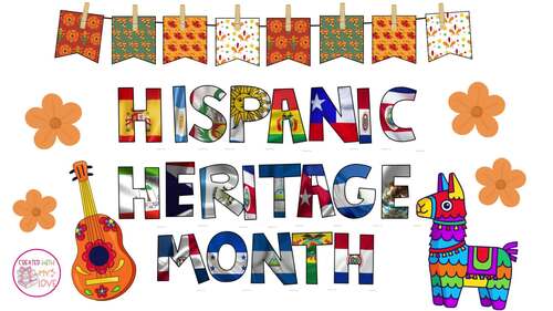 Hispanic Heritage Month Bulletin Board Letters Kit Classroom Decor ...